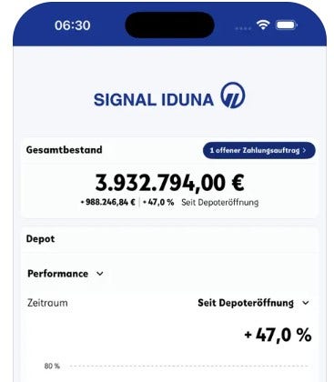 Screenshot der SI Investment-App